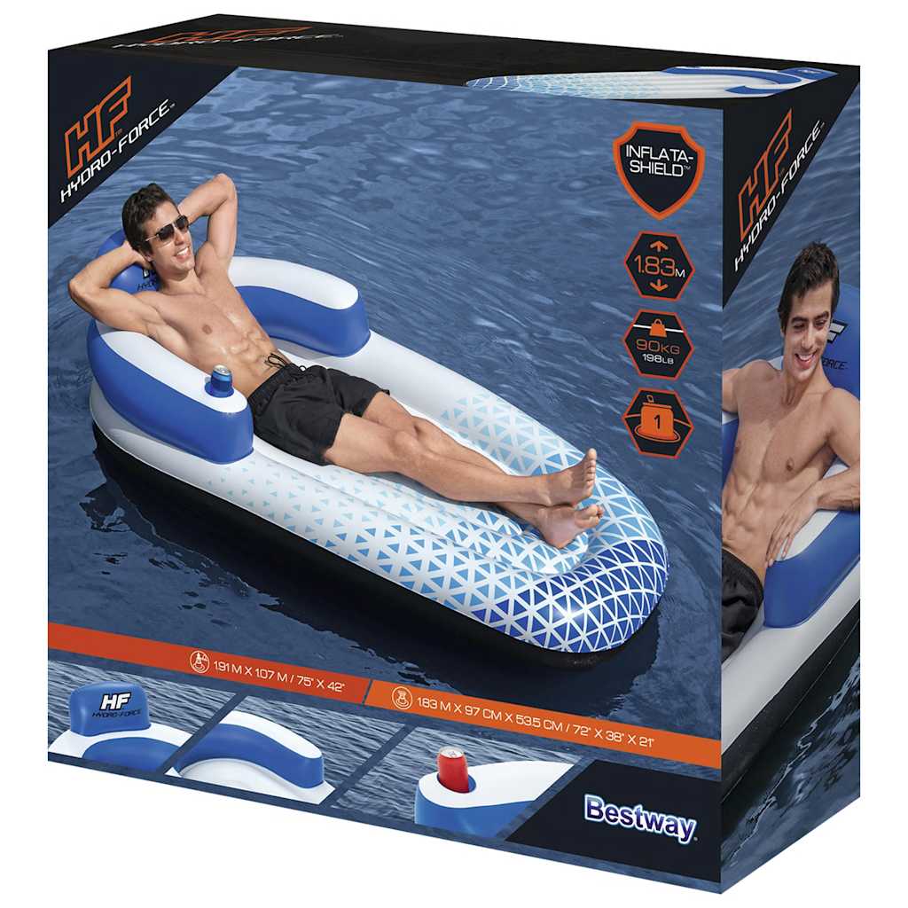Hydro Force Floating Lounger 183x97 cm Blue