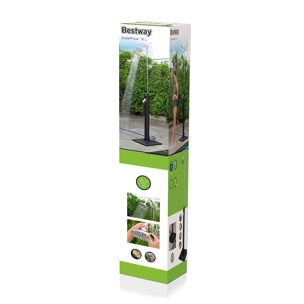 Solar Flow Outdoor Shower Black 8 L