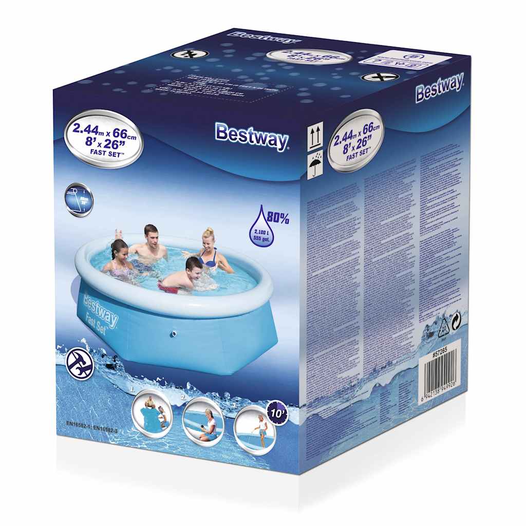 Fast Set Inflatable Swimming Pool Round 244x66 cm 57265