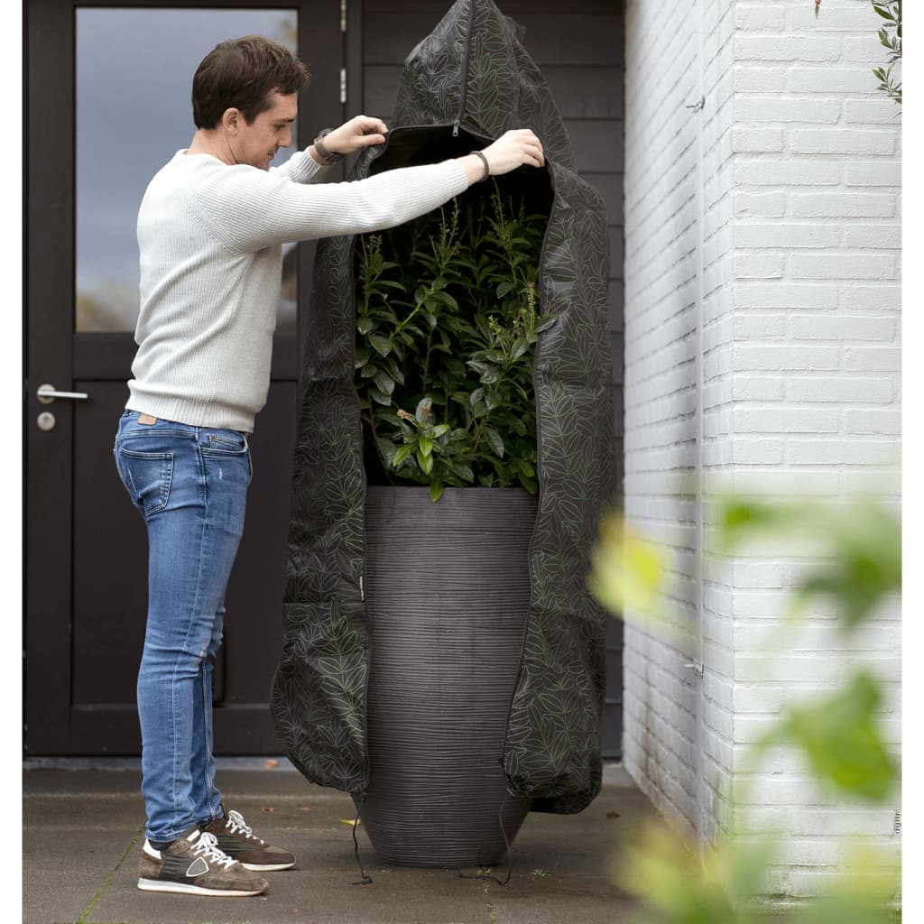 Plant Cover Large 150x250 cm Black and Green Print