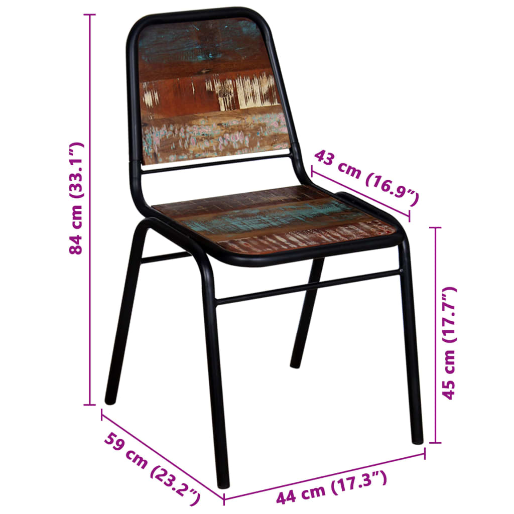 Dining Chairs 2 pcs Solid Reclaimed Wood