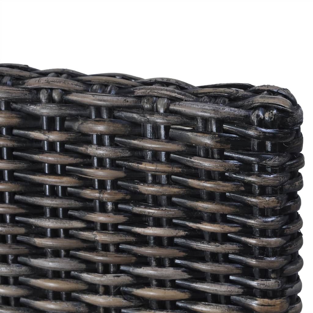 Dining Chairs 6 pcs Black Kubu Rattan and Mango Wood