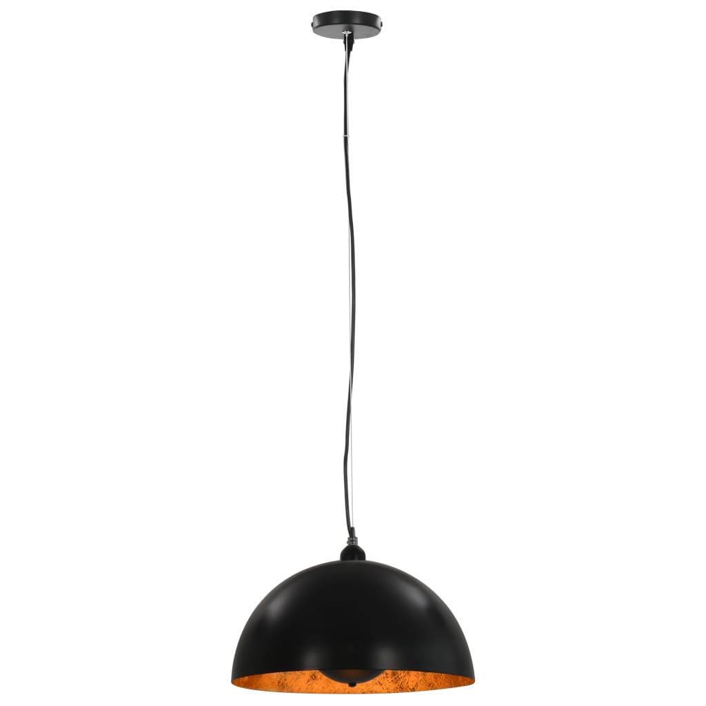 Ceiling Lamps 2 pcs Black and Gold Semi-spherical 40 cm E27