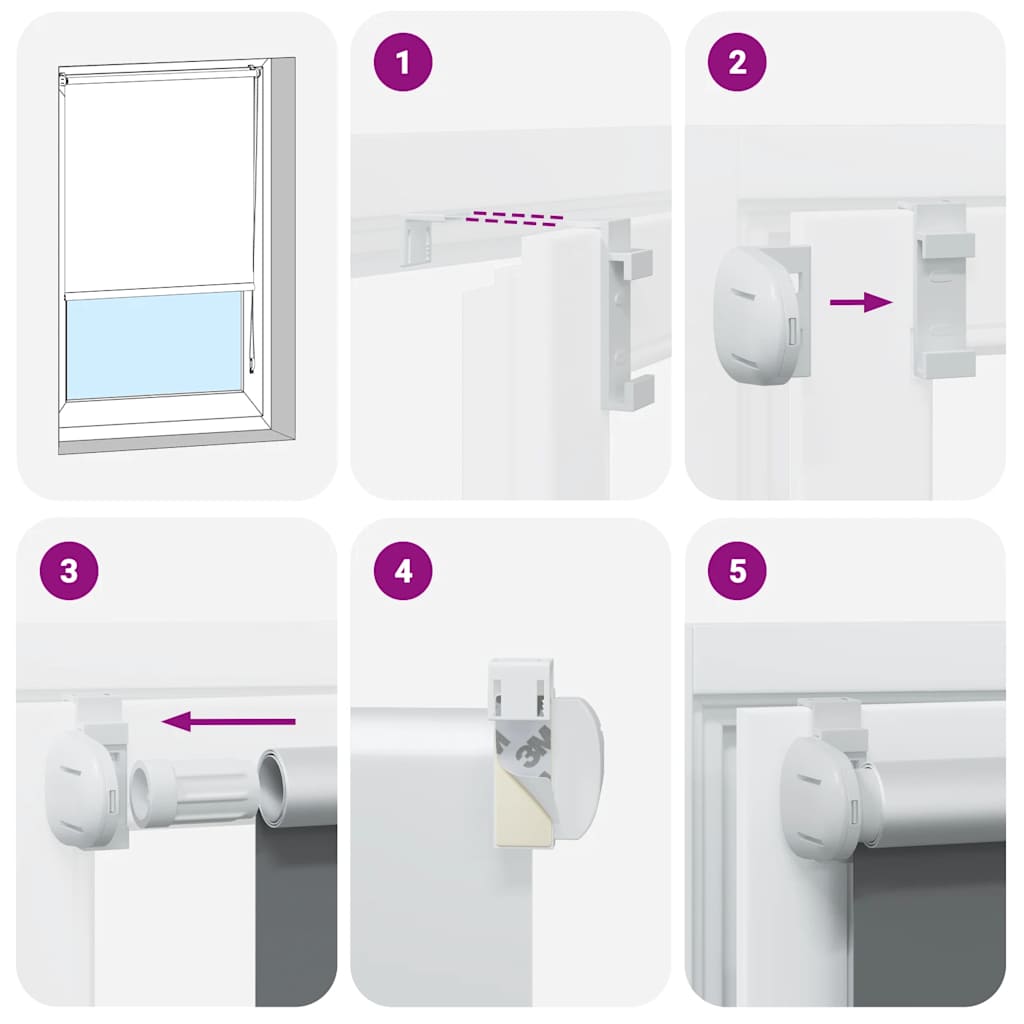 Roller Blind Blackout 80 x 230 cm White