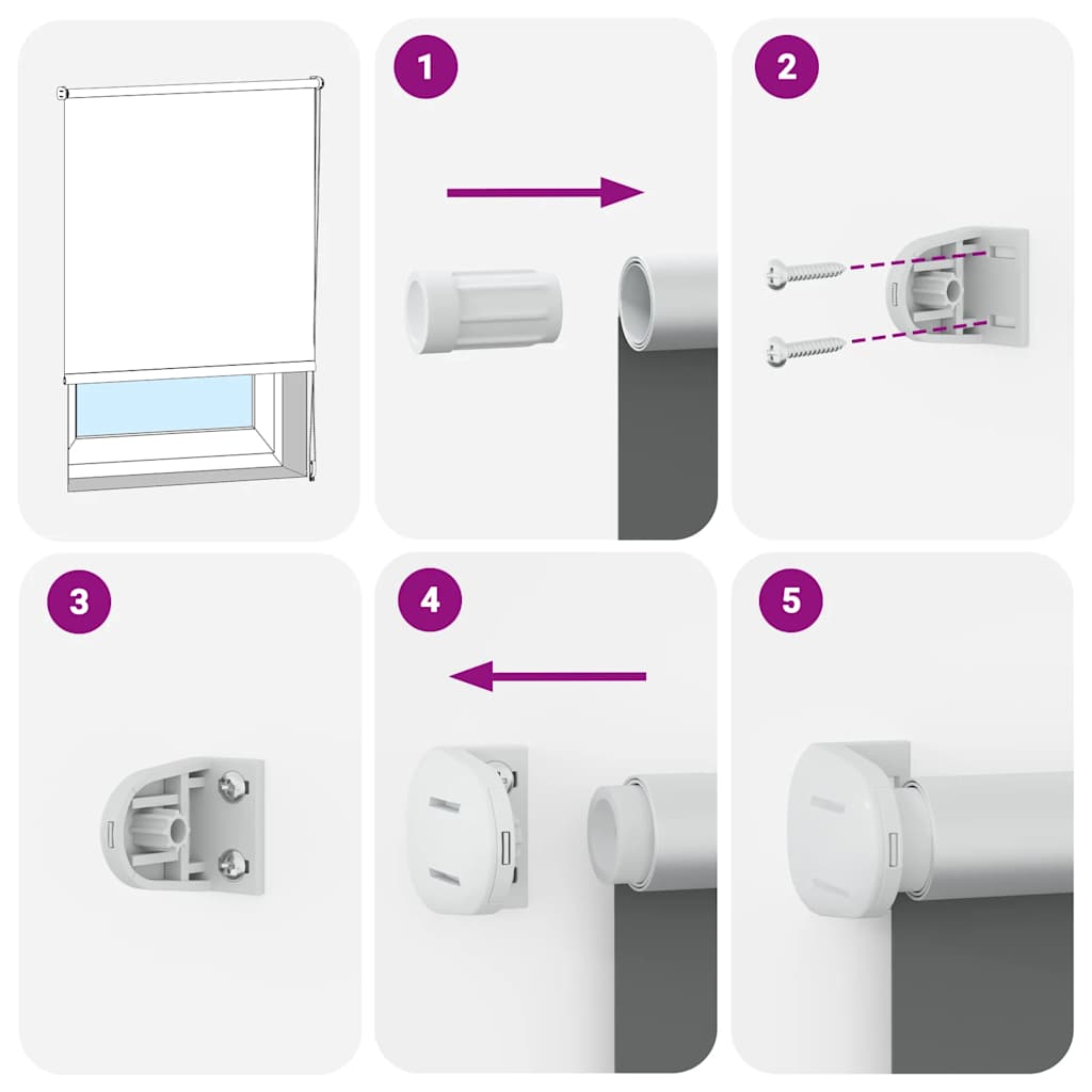 Roller Blind Blackout 80 x 230 cm White