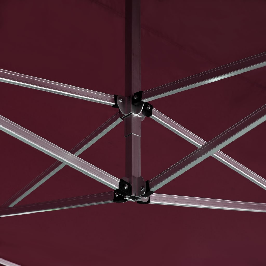 Professional Folding Party Tent with Walls Aluminium 4.5x3 m Wine Red