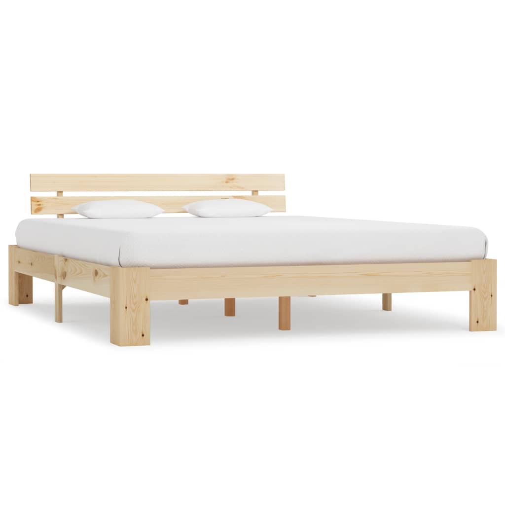 Bed Frame without Mattress 180x200cm Solid Wood Pine