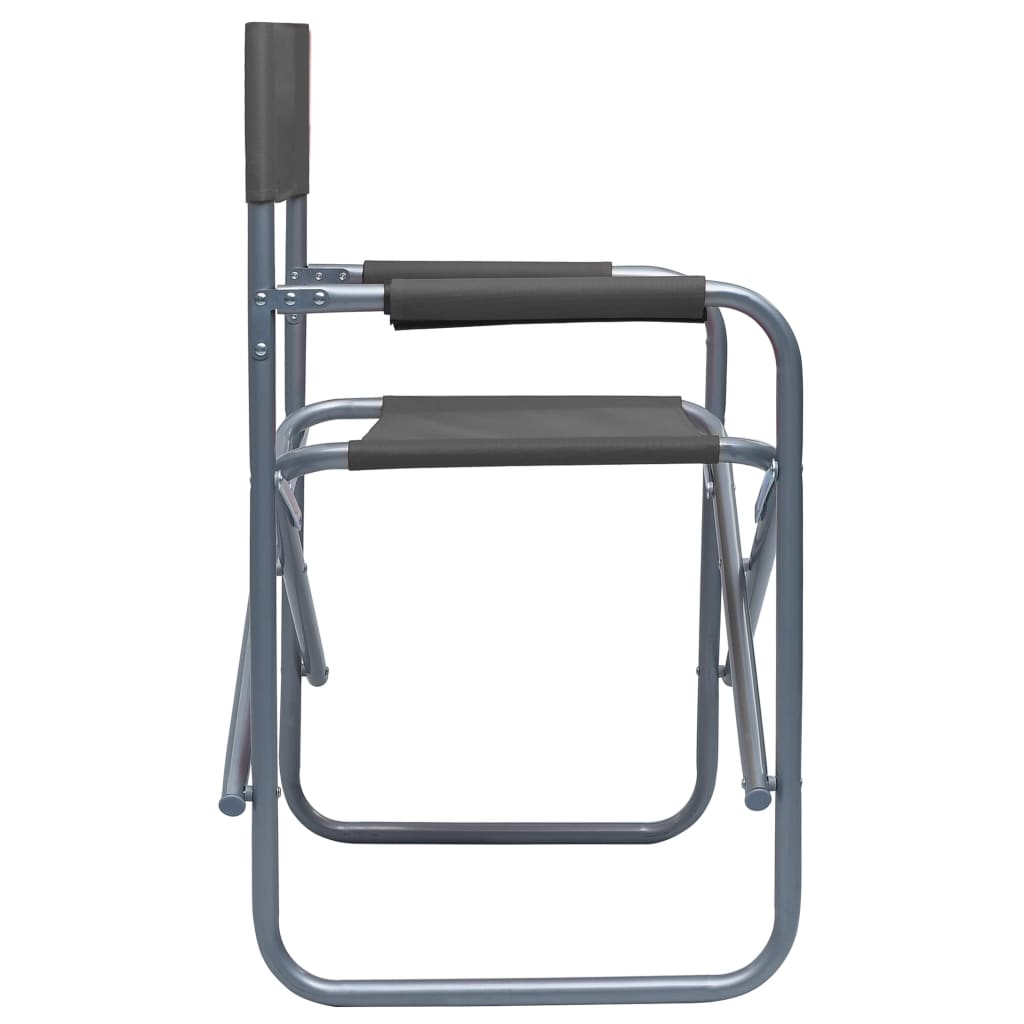 Director's Chairs 2 pcs Steel Grey