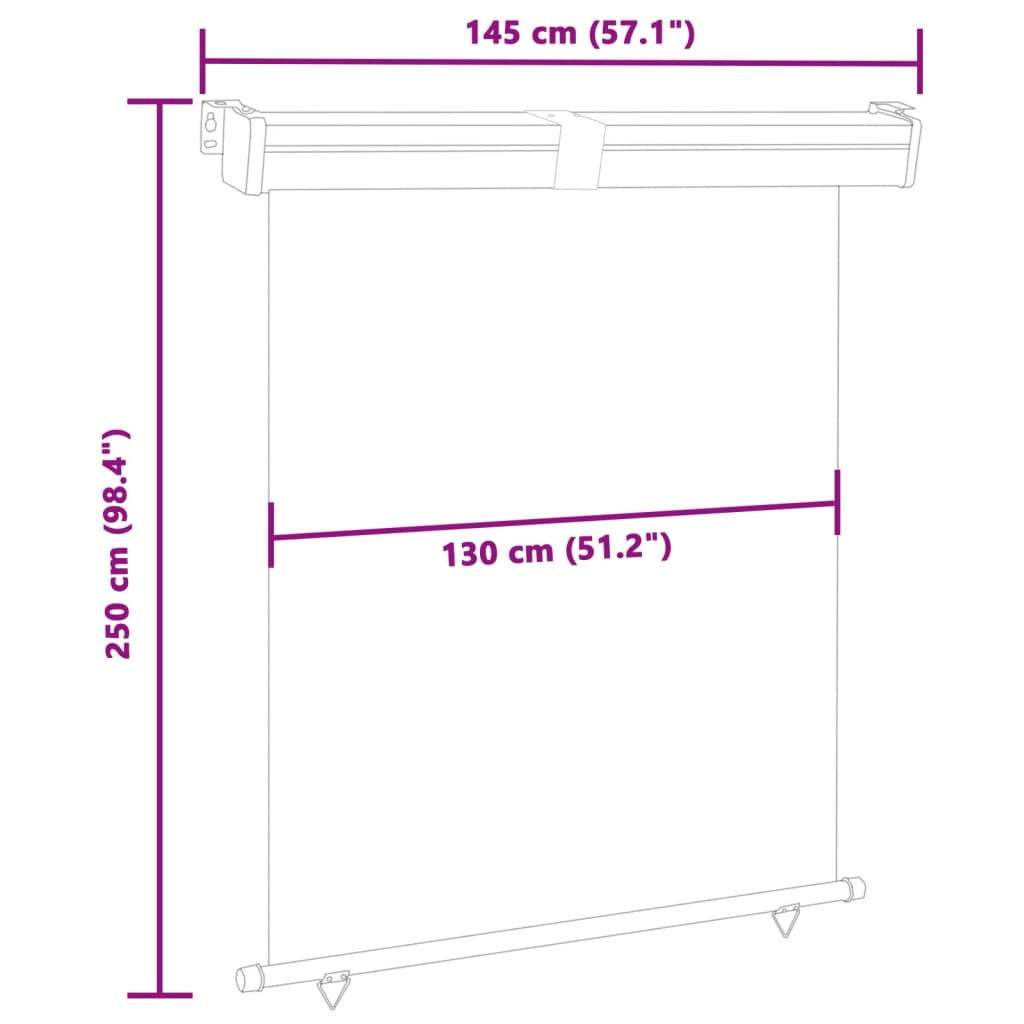 Balcony Side Awning 145x250 cm Blue