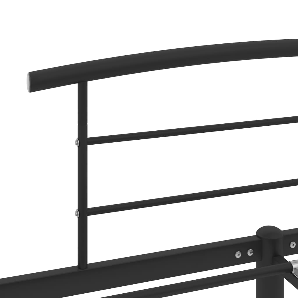 284658 vidaXL Bed Frame without Mattress Black Metal 120x200 cm
