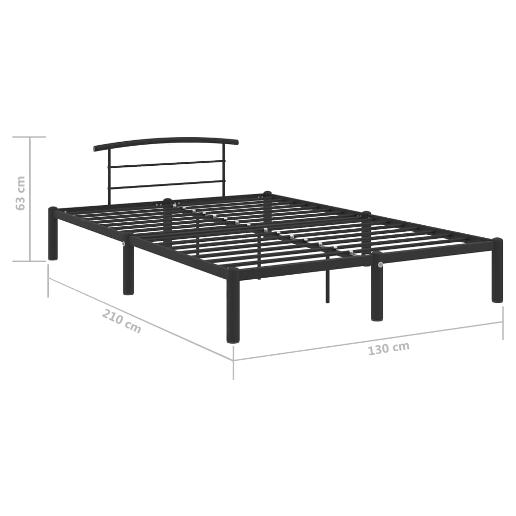 284658 vidaXL Bed Frame without Mattress Black Metal 120x200 cm