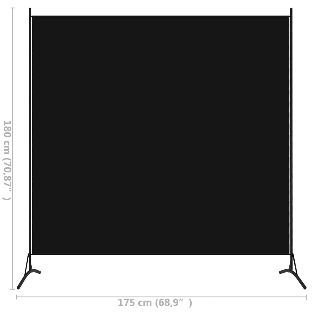 1-Panel Room Divider Black 175x180 cm