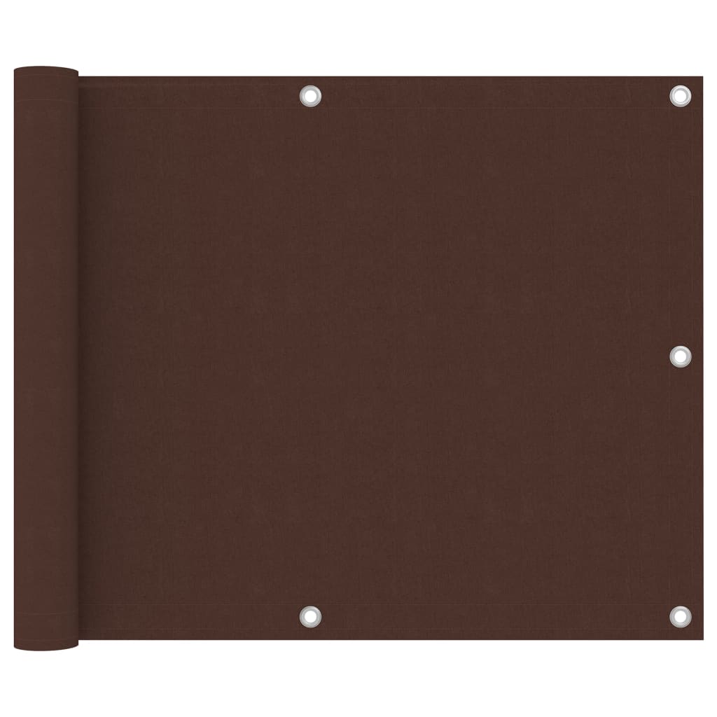 Balcony Screen Brown 75x600 cm Oxford Fabric