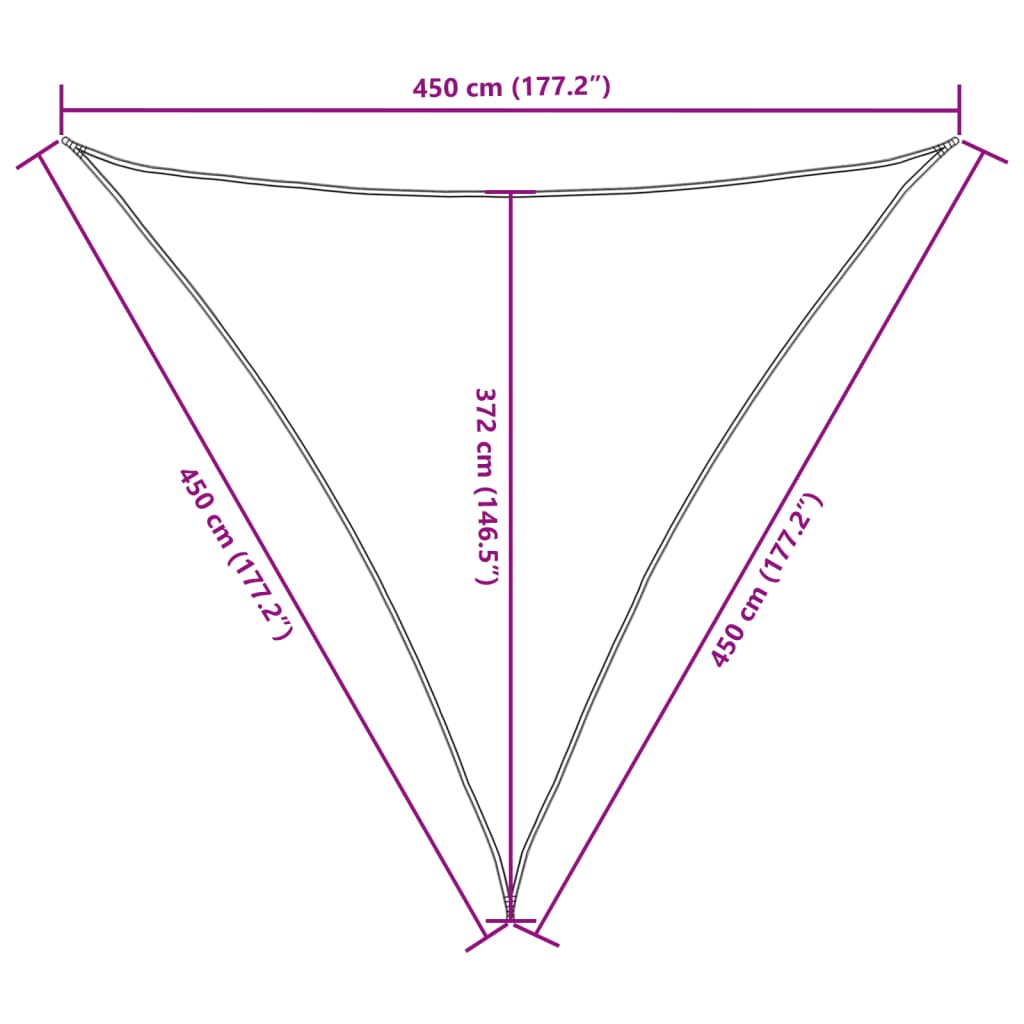 Sunshade Sail Oxford Fabric Triangular 4.5x4.5x4.5 m Black
