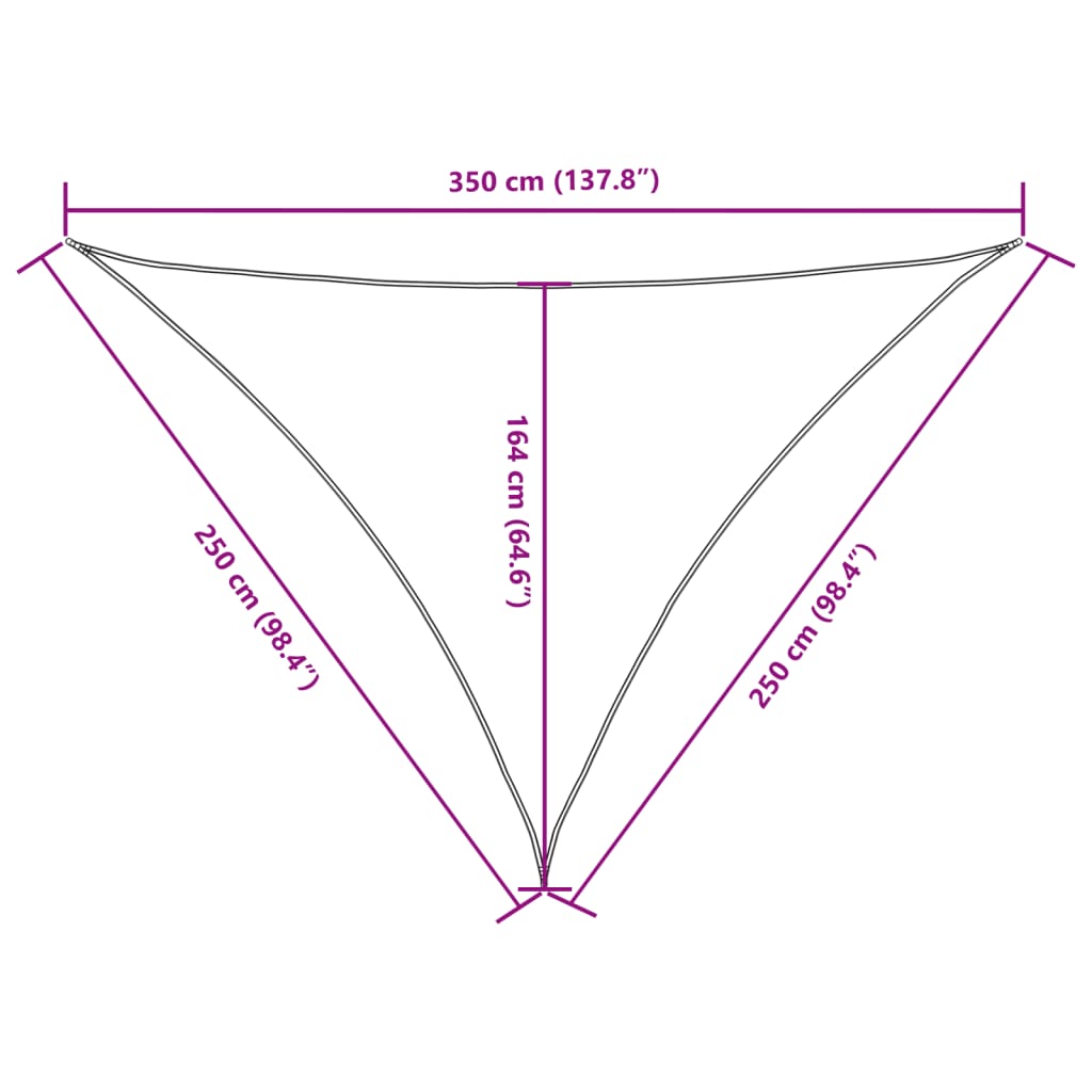 Sunshade Sail Oxford Fabric Triangular 2.5x2.5x3.5 m Brown