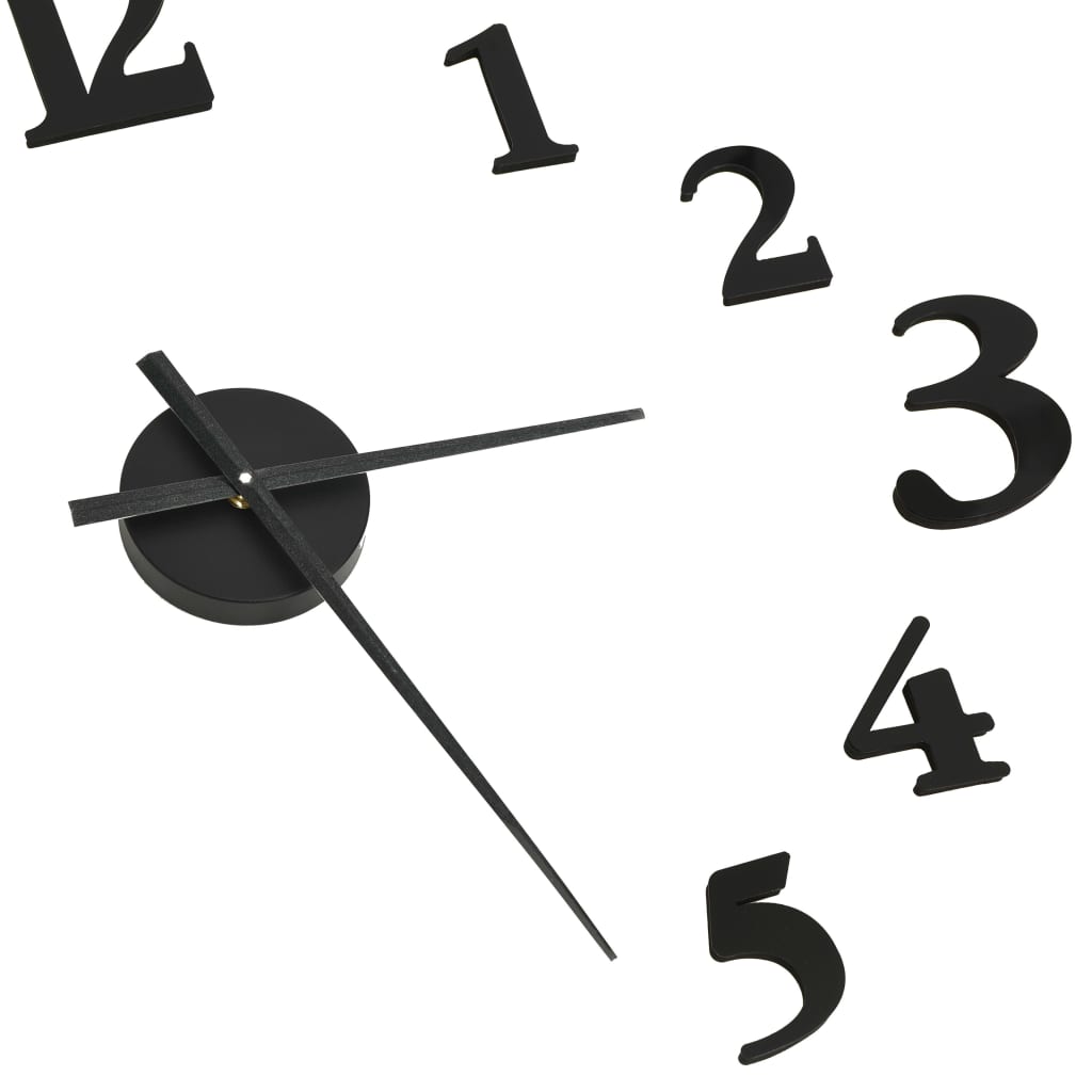 3D Wall Clock Modern Design Black and White 100 cm XXL