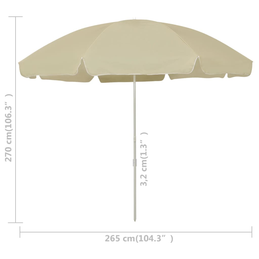 Beach Parasol Sand Yellow 300 cm
