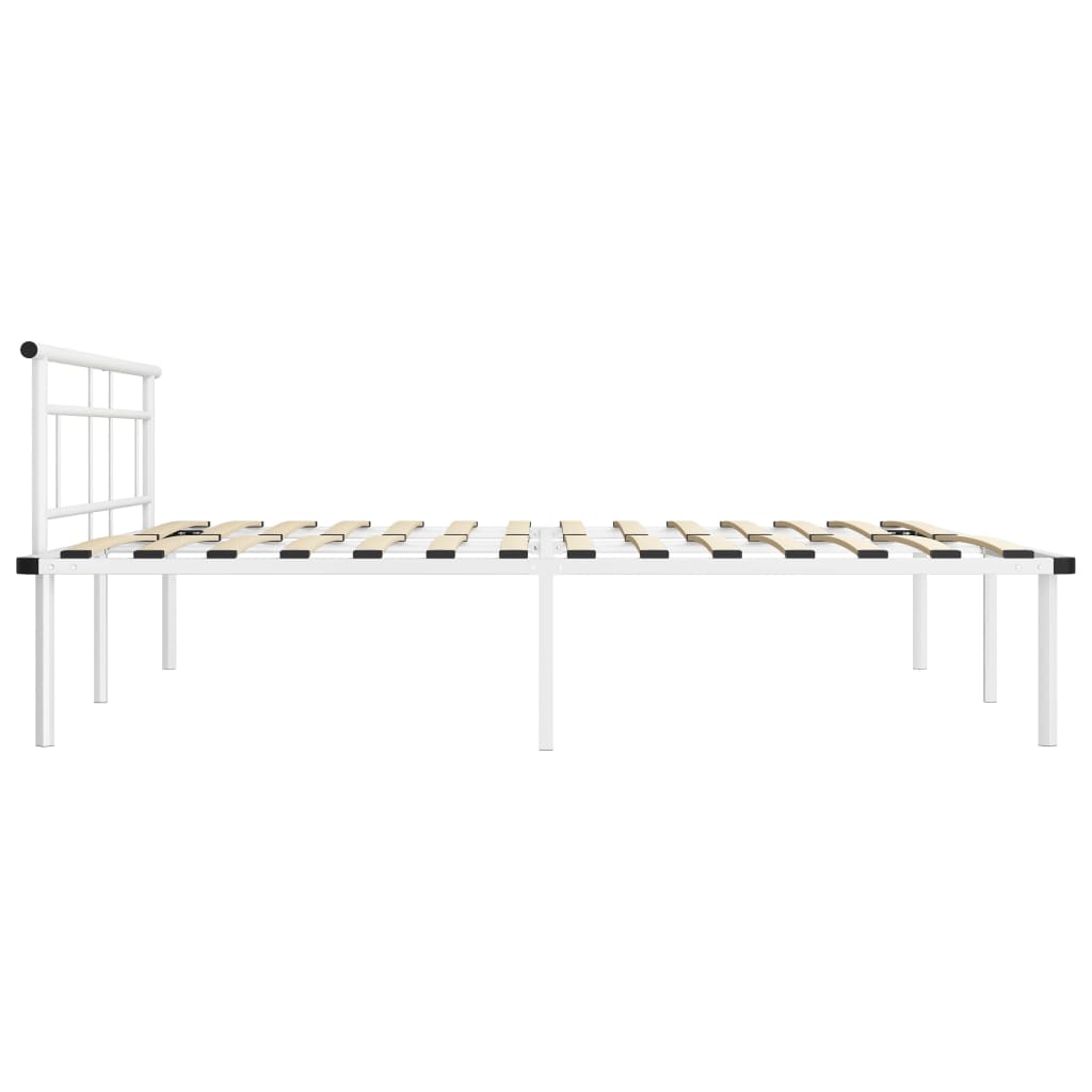 Bed Frame without Mattress White Metal 200x200cm