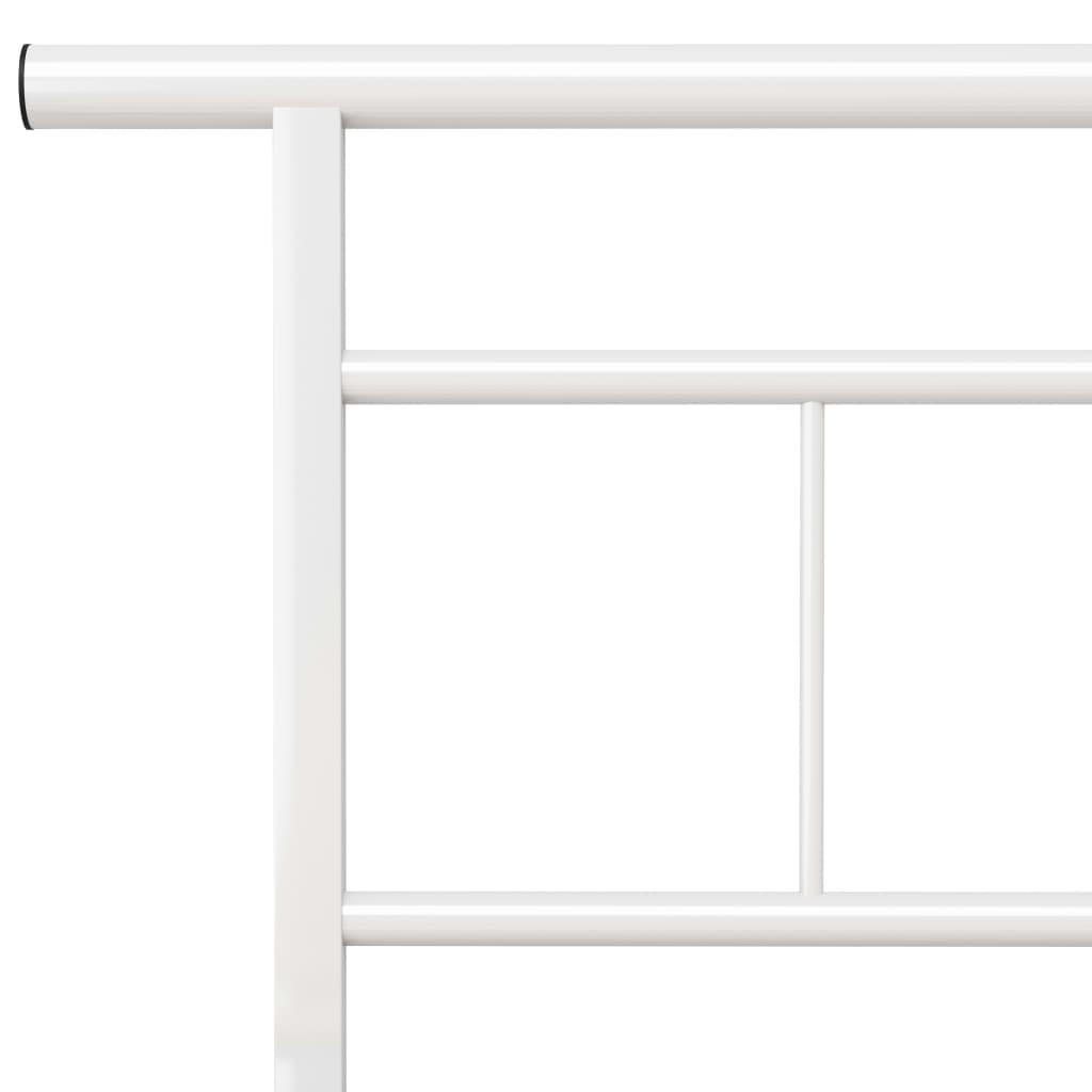 Bed Frame without Mattress White Metal 200x200cm