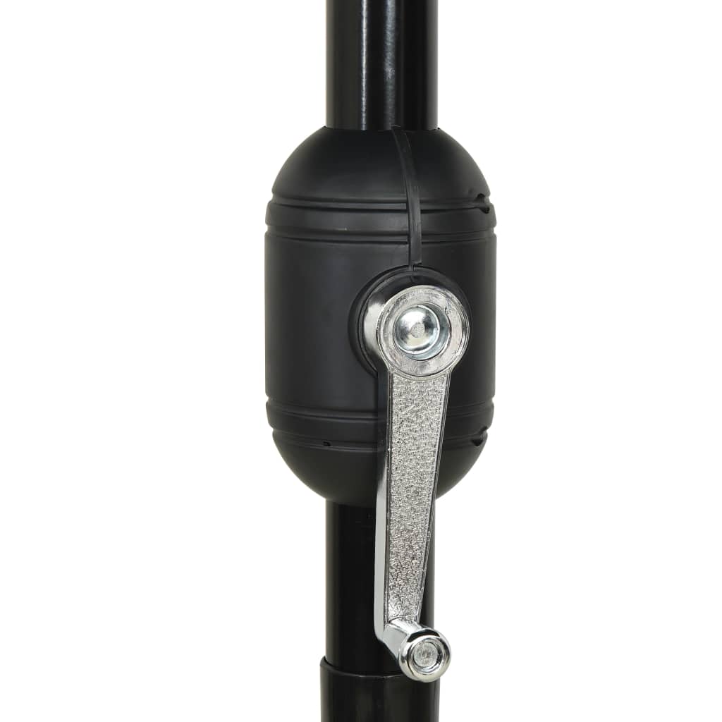3-Tier Garden Parasol with Aluminium Pole Black 2.5 m