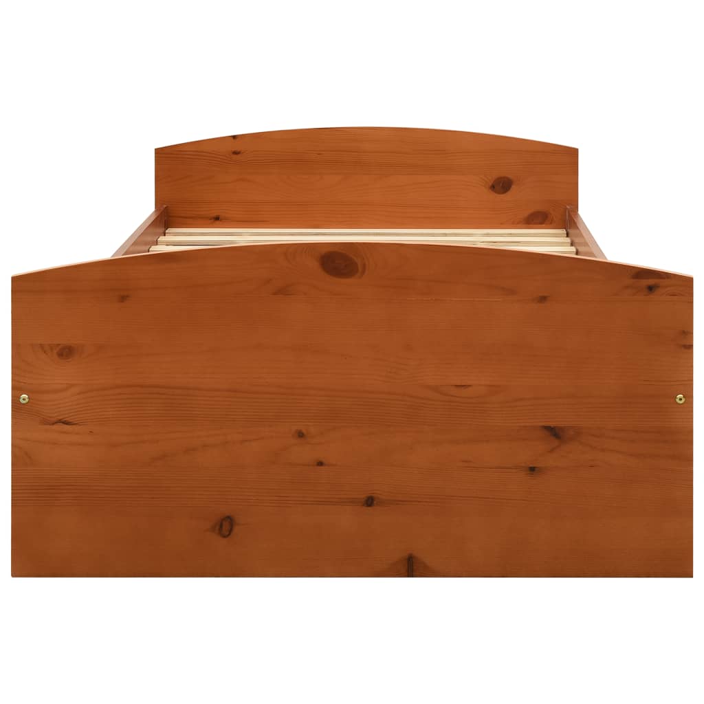 Bed Frame with 2 Drawers without Mattress Honey Brown 90x200 cm