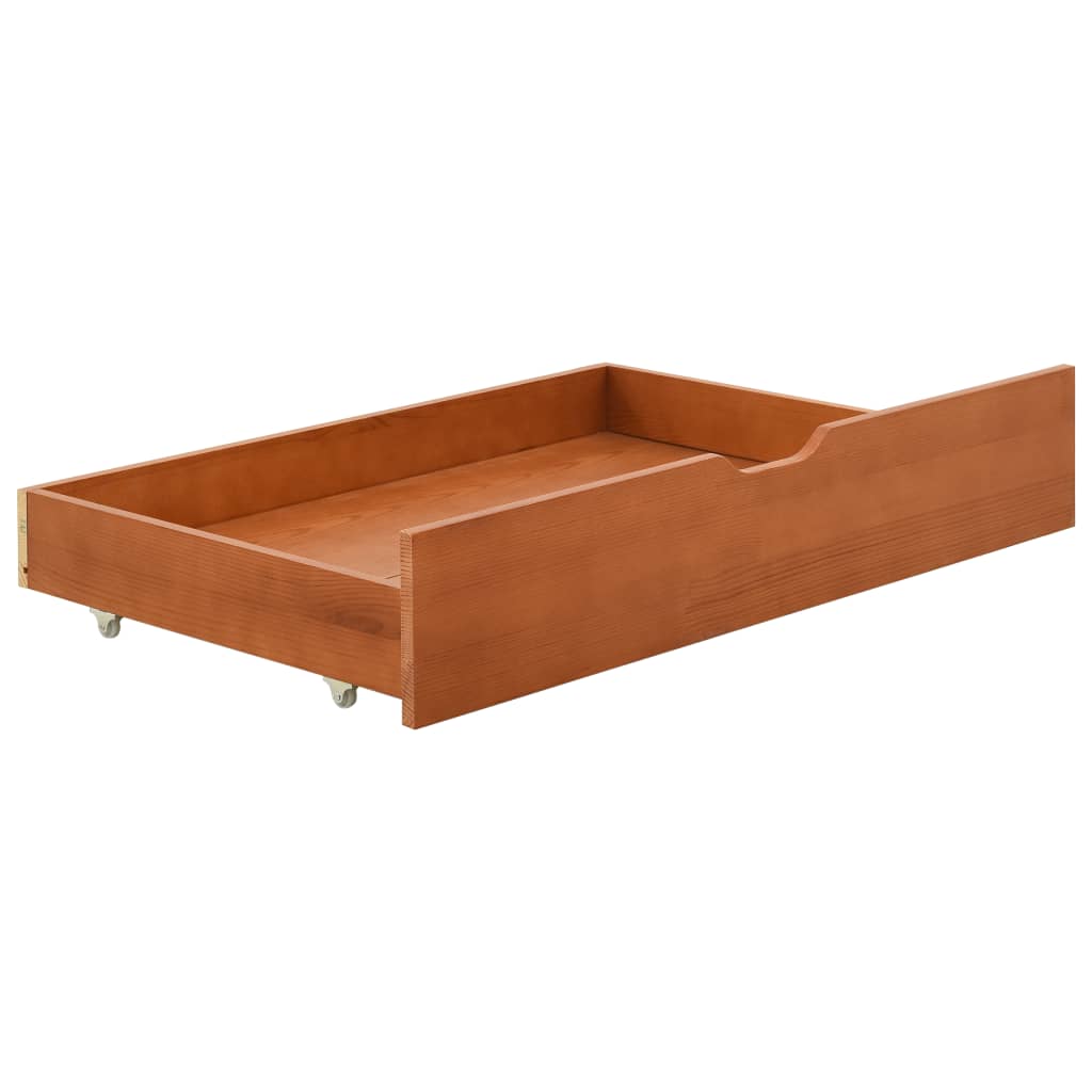 Bed Frame with 2 Drawers without Mattress Honey Brown 90x200 cm