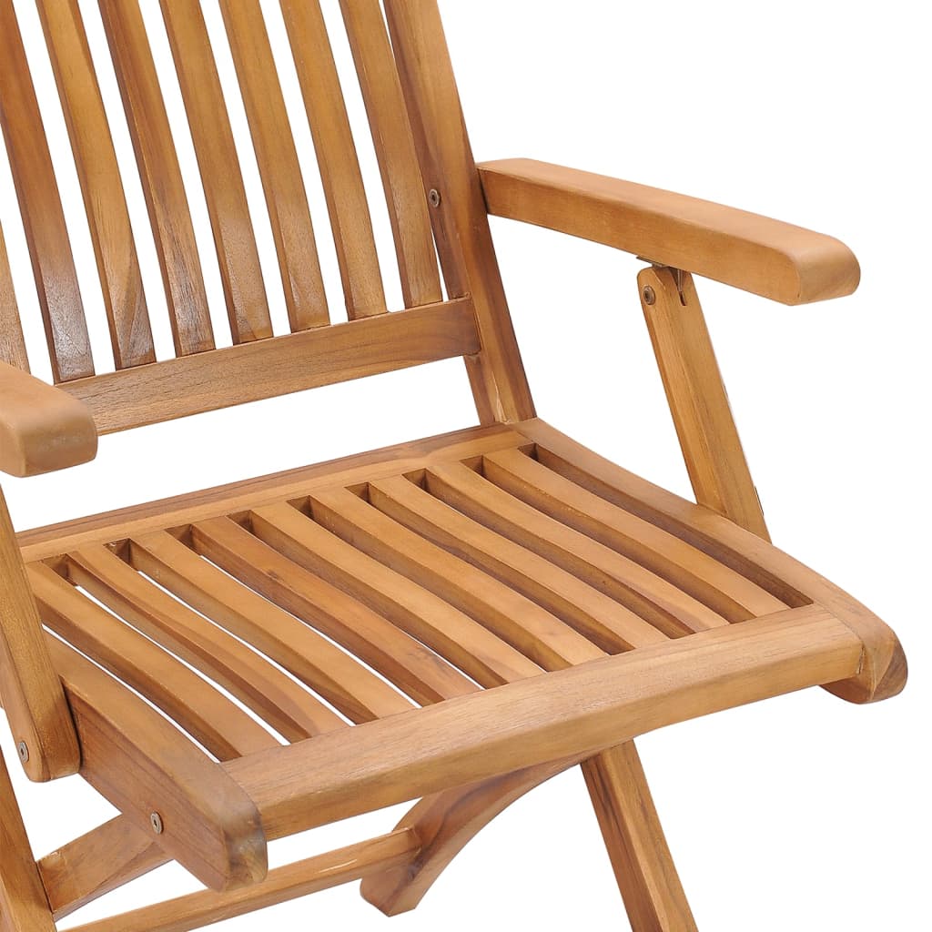 Folding Garden Chairs 6 pcs Solid Teak Wood