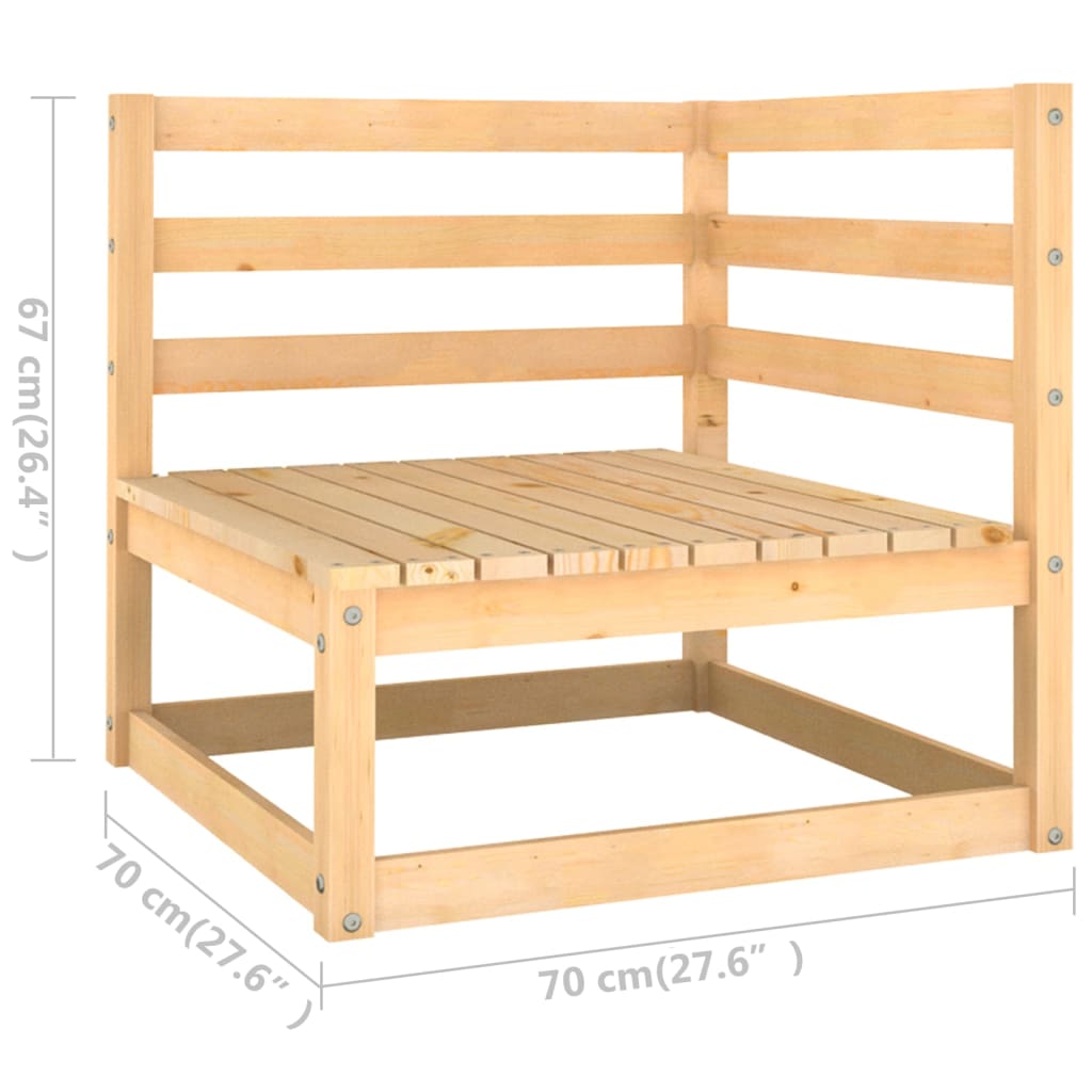 11 Piece Garden Lounge Set Solid Wood Pine