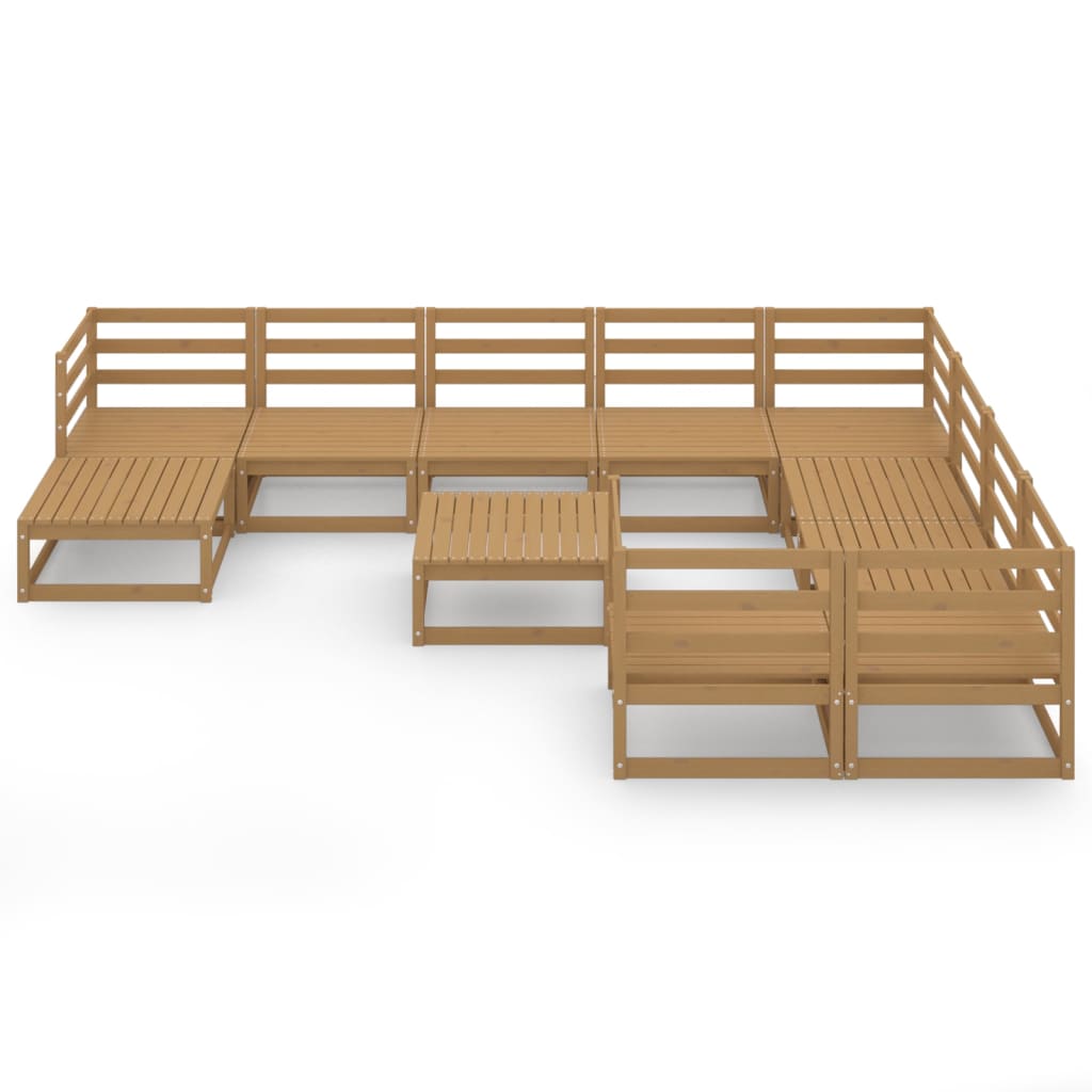 11 Piece Garden Lounge Set Solid Pinewood