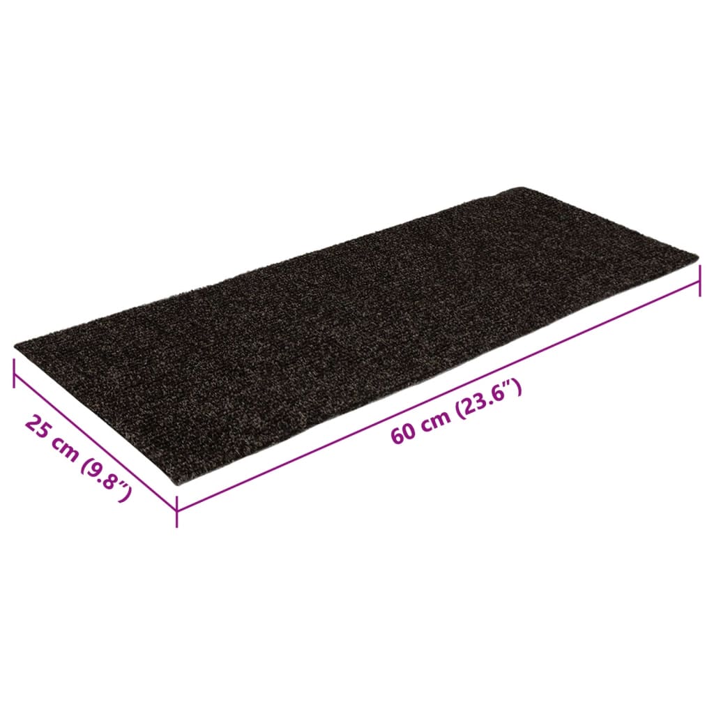 Stair Mats Self-adhesive 15 pcs 60x25 cm Brown Rectangular