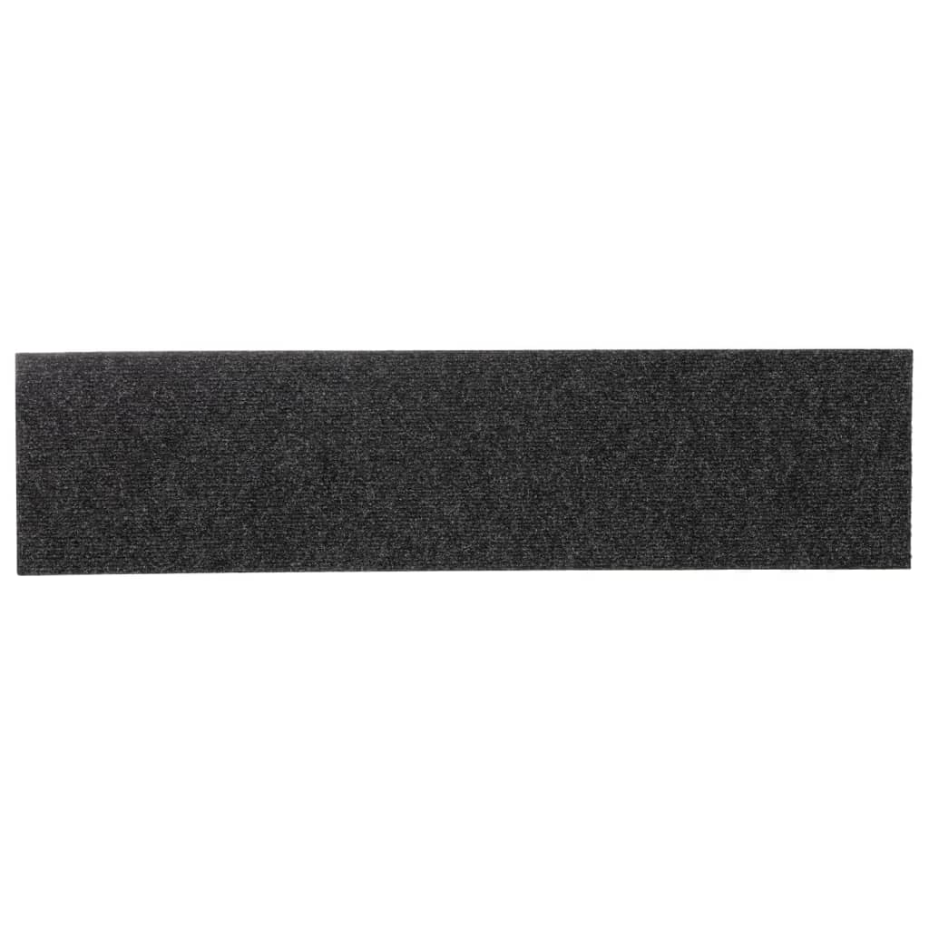Stair Mats Self-adhesive 15 pcs 76x20 cm Anthracite Rectangular