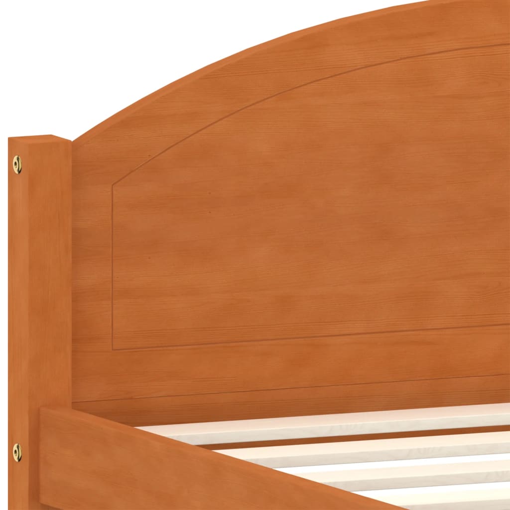 Bed Frame without Mattress Honey Brown Solid Pine Wood 120x200cm