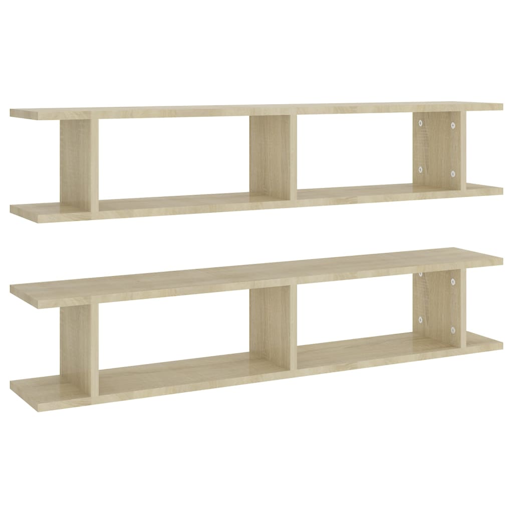 Wall Shelf 2 pcs Sonoma Oak 105x18x20 cm Engineered Wood