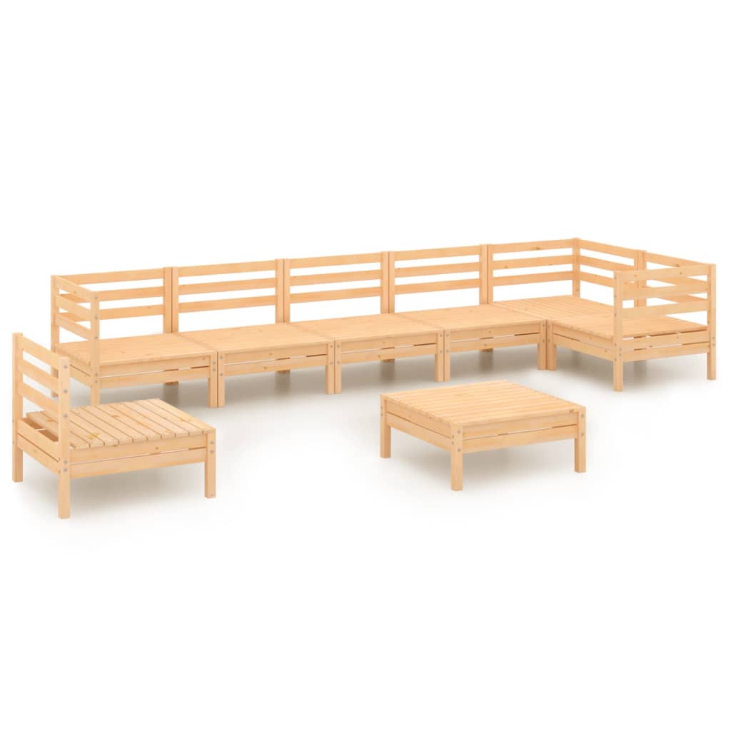 8 Piece Garden Lounge Set Solid Pinewood