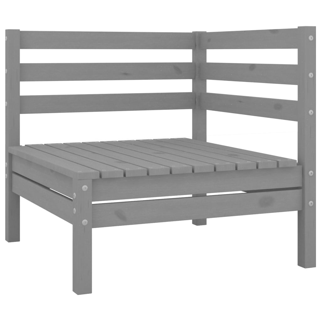 11 Piece Garden Lounge Set Solid Wood Pine Grey