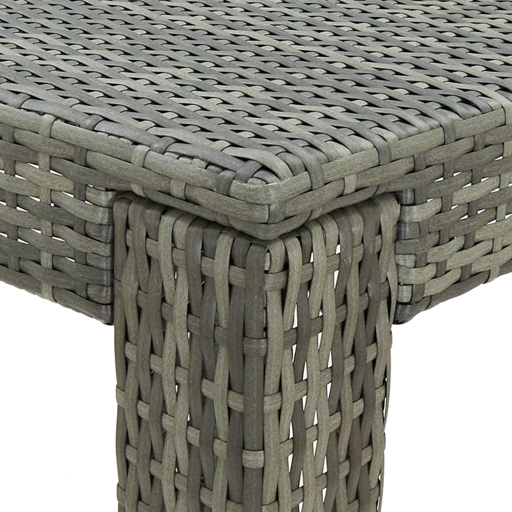 5 Piece Garden Bar Set with Cushions Poly Rattan Grey