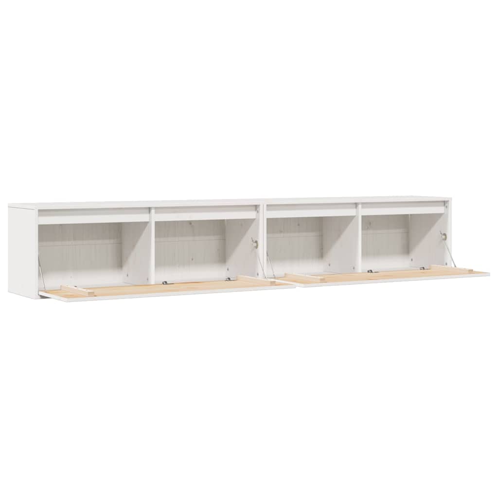 Wall Cabinets 2 pcs White 100x30x35 cm Solid Wood Pine