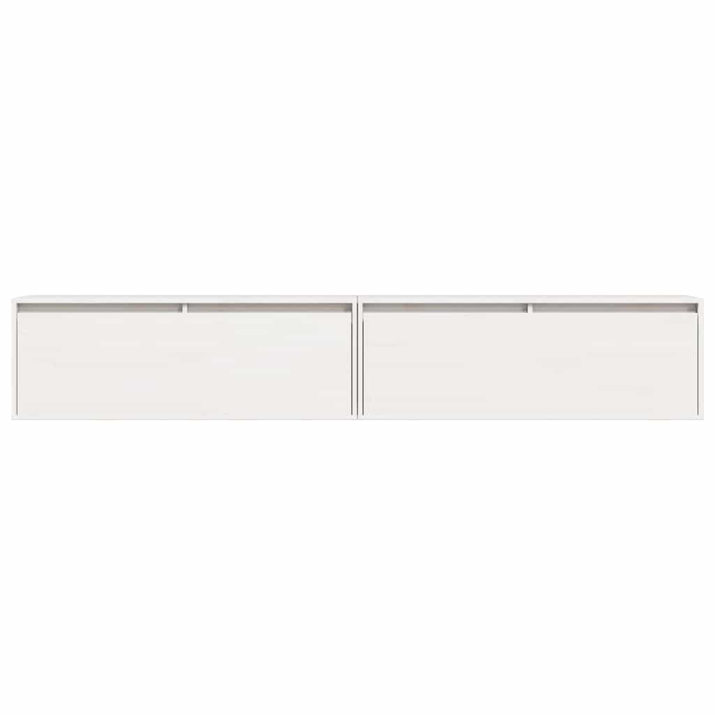Wall Cabinets 2 pcs White 100x30x35 cm Solid Wood Pine