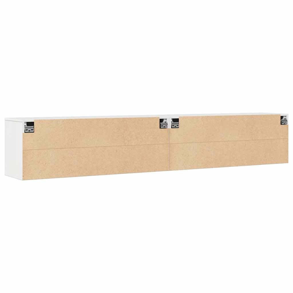 Wall Cabinets 2 pcs White 100x30x35 cm Solid Wood Pine