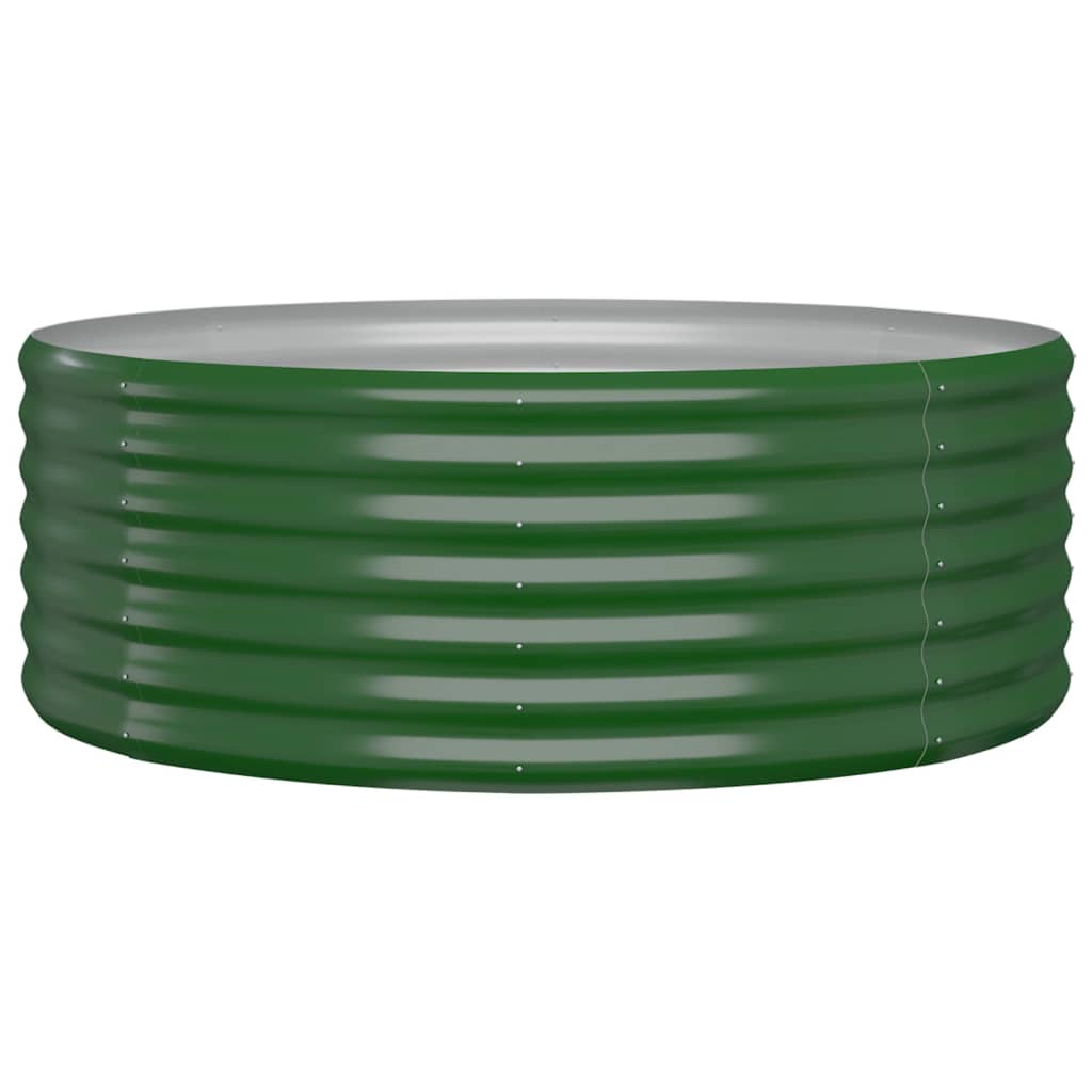 Garden Raised Bed Powder-coated Steel 100x100x36 cm Green