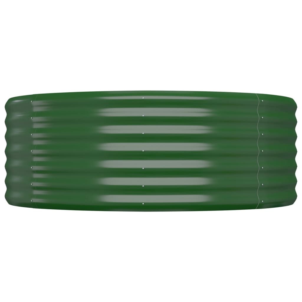 Garden Raised Bed Powder-coated Steel 100x100x36 cm Green