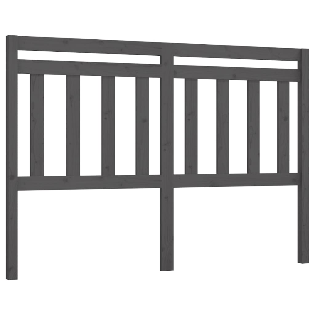 Bed Headboard Grey 156x4x100 cm Solid Wood Pine