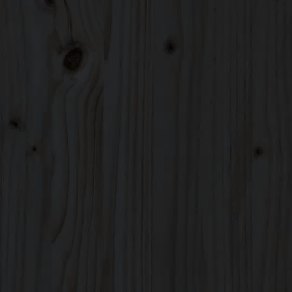 Bed Headboard Black 126x4x100 cm Solid Wood Pine