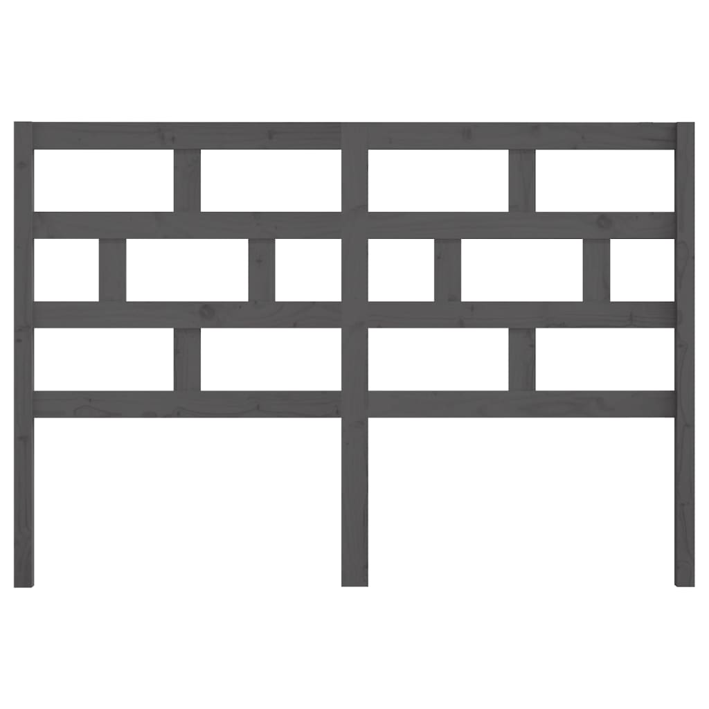 Bed Headboard Grey 156x4x100 cm Solid Wood Pine