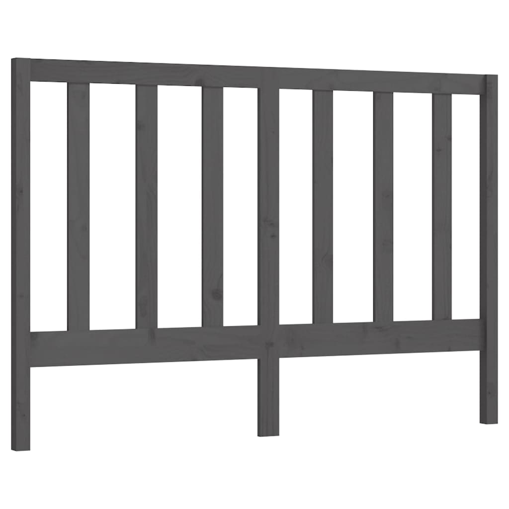 Bed Headboard Grey 141x4x100 cm Solid Wood Pine