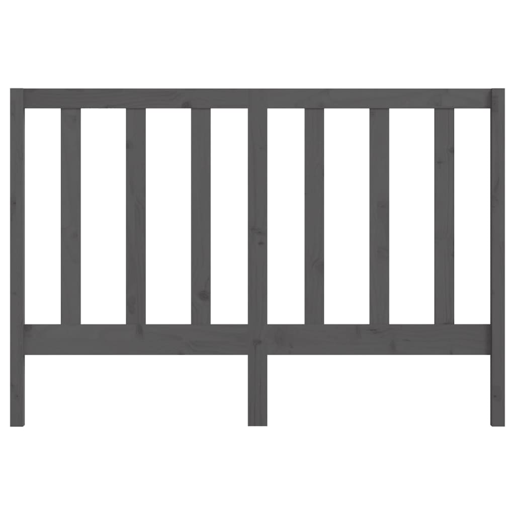 Bed Headboard Grey 141x4x100 cm Solid Wood Pine