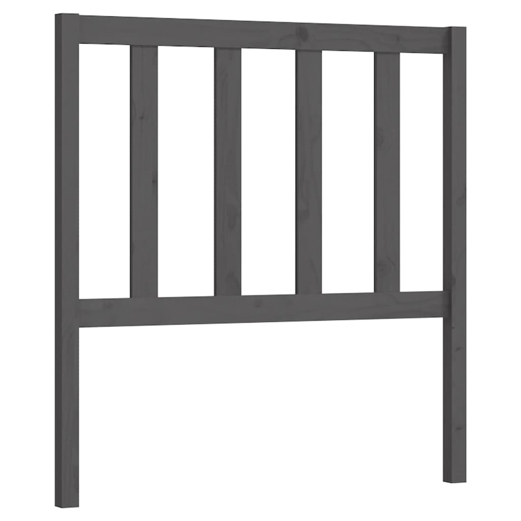 Bed Headboard Grey 106x4x100 cm Solid Wood Pine