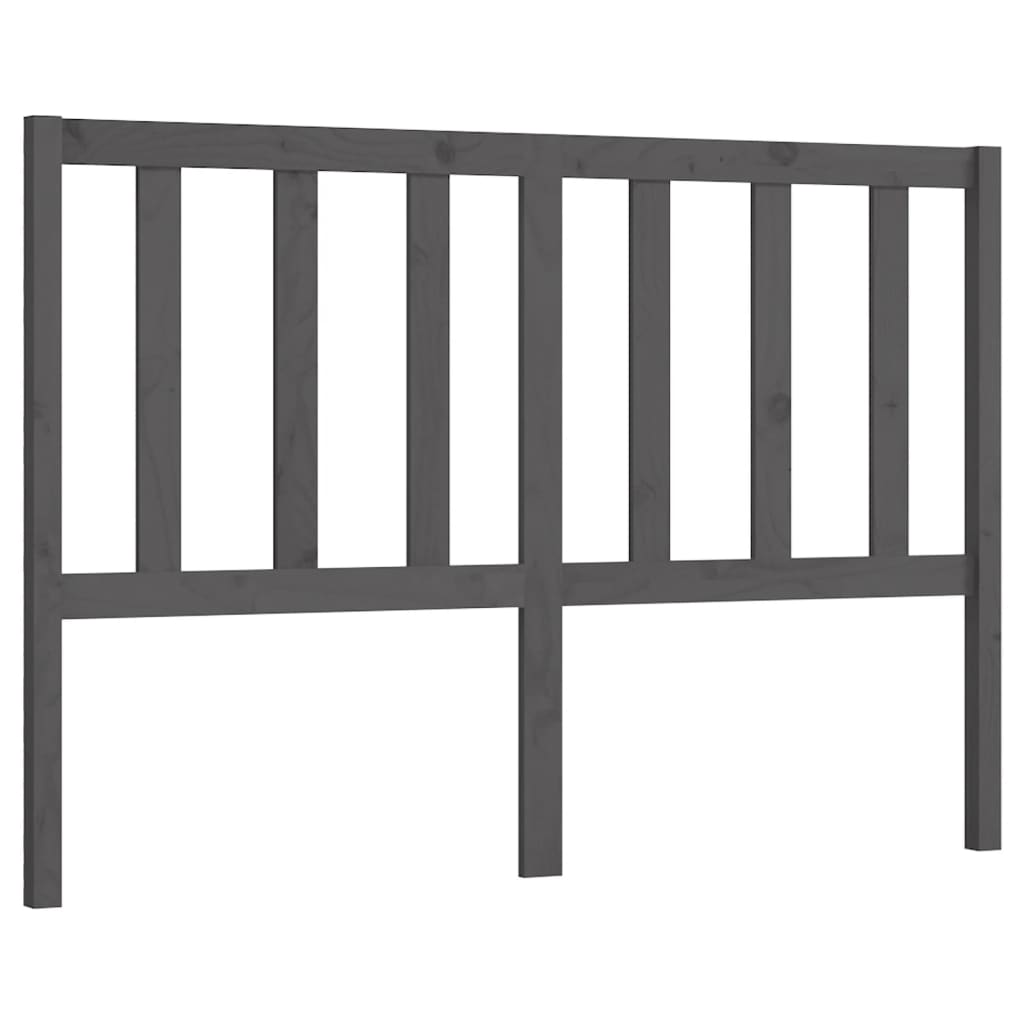 Bed Headboard Grey 146x4x100 cm Solid Wood Pine