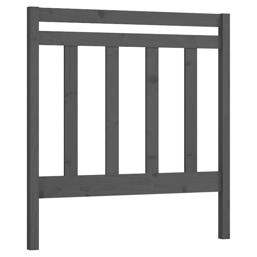 Bed Headboard Grey 106x4x100 cm Solid Wood Pine