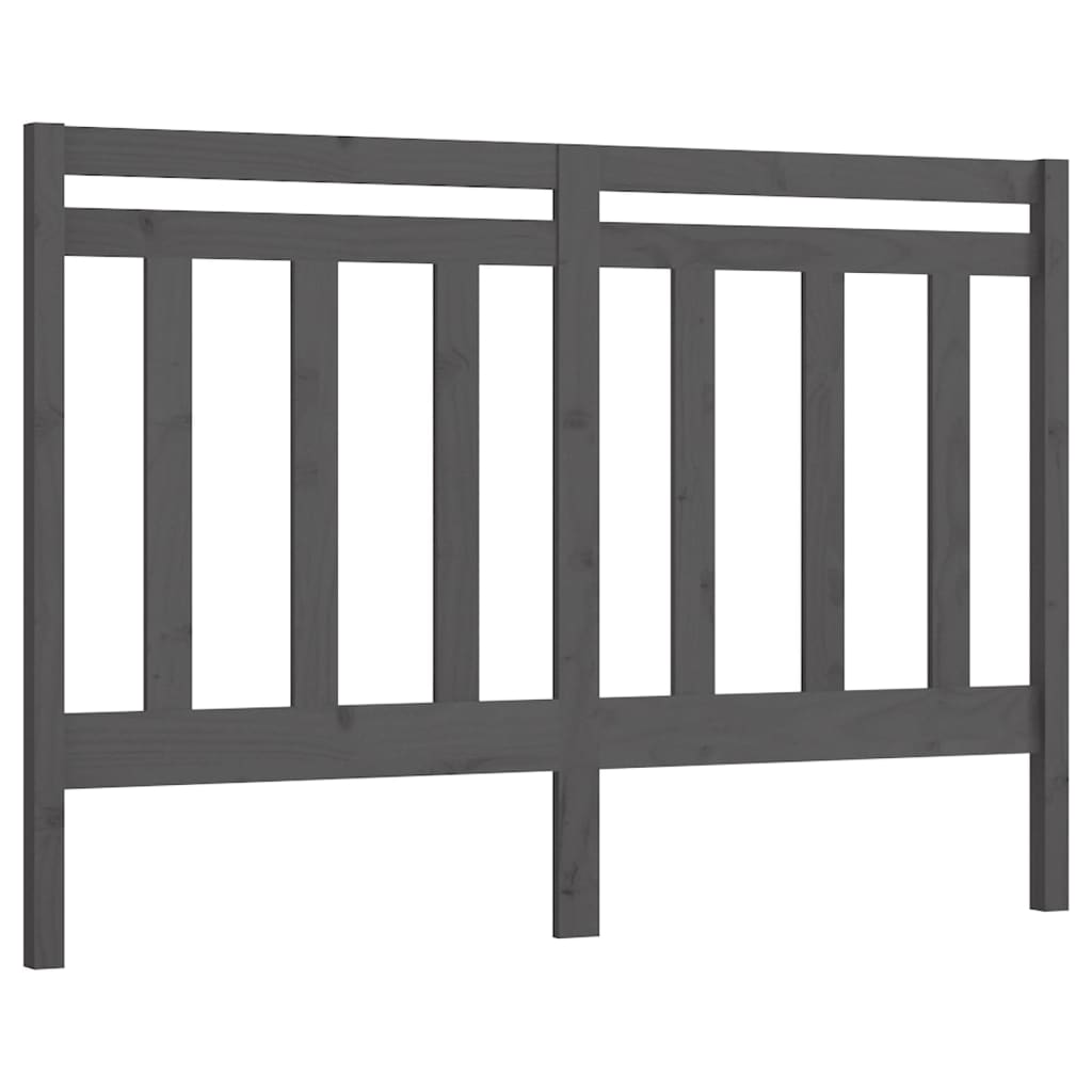 Bed Headboard Grey 166x4x100 cm Solid Wood Pine